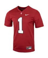 Men's Number 1 Cardinal Stanford Untouchable Football Jersey