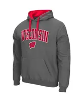 Men's Colosseum Wisconsin Badgers Big and Tall Arch & Logo 2.0 Pullover Hoodie