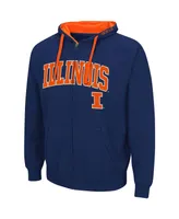 Men's Navy Illinois Fighting Illini Big and Tall Full-Zip Hoodie