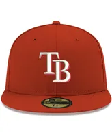 Men's Red Tampa Bay Rays Logo White 59FIFTY Fitted Hat