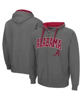 Men's Colosseum Charcoal Alabama Crimson Tide Big and Tall Full-Zip Hoodie