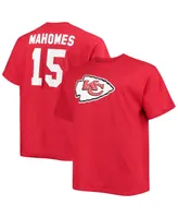 Men's Big and Tall Patrick Mahomes Red Kansas City Chiefs Player Name Number T-shirt