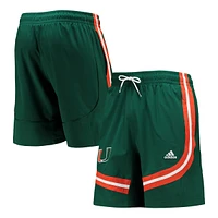 Adidas Men's Green Miami Hurricanes Swingman Basketball Aeroready Shorts