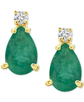 Sapphire (1-7/8 ct. t.w.) & Diamond Accent Stud Earrings 14k Gold (Also Emerald Ruby)