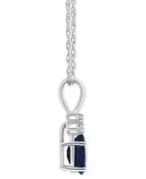 Sapphire (1 ct. t.w.) & Diamond Accent 18" Pendant Necklace 14k White Gold (Also Ruby)