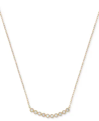 Diamond Bezel Curved Bar 18" Statement Necklace (1/4 ct. t.w.) in 14k Yellow Gold or 14k Rose Gold