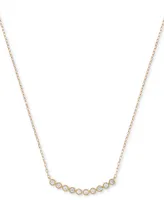 Diamond Bezel Curved Bar 18" Statement Necklace (1/4 ct. t.w.) in 14k Yellow Gold or 14k Rose Gold