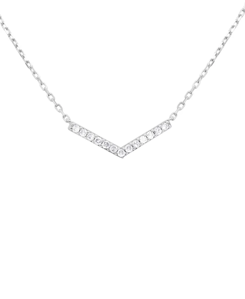 Diamond Chevron 18" Statement Necklace (1/10 ct. t.w.) in Sterling Silver