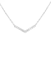 Diamond Chevron 18" Statement Necklace (1/10 ct. t.w.) in Sterling Silver