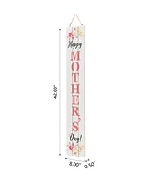 Glitzhome 42" Double Sided Wooden Porch Mother's Day and Father's Day Decor