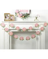 Glitzhome Lighted Mother's Day Wooden Garland, Set of 2