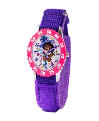 ewatchfactory Girl's Disney Encanto Mirabel Purple Nylon Strap Watch 32mm