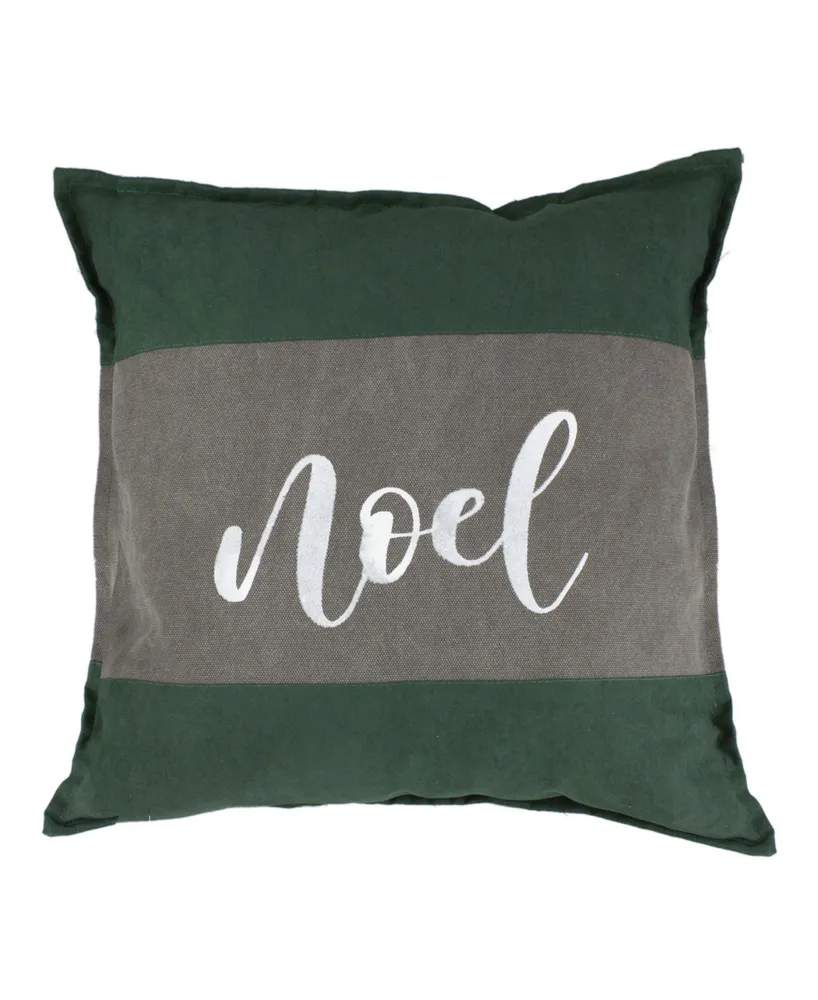 18" Suede Noel Christmas Throw Pillow