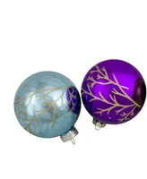 4" Shiny Glass Ball Christmas Ornaments Set, 4 Pieces - Multi