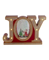 11" Led Lighted Joy Christmas Glitter Snow Globe