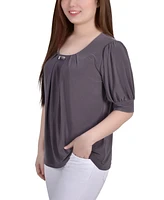 Ny Collection Petite Short Sleeve Balloon Sleeve Top