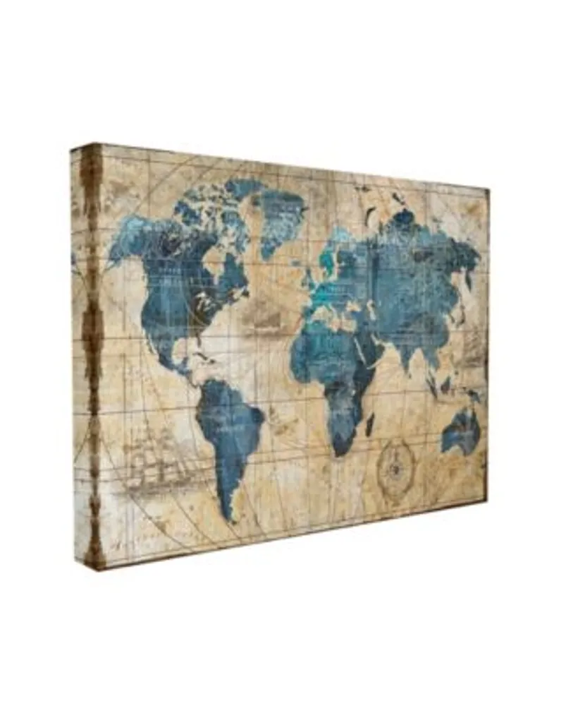 Stupell Industries Vintage Abstract World Map Design Stretched Canvas Wall Art Collection By Art Licensing Studio