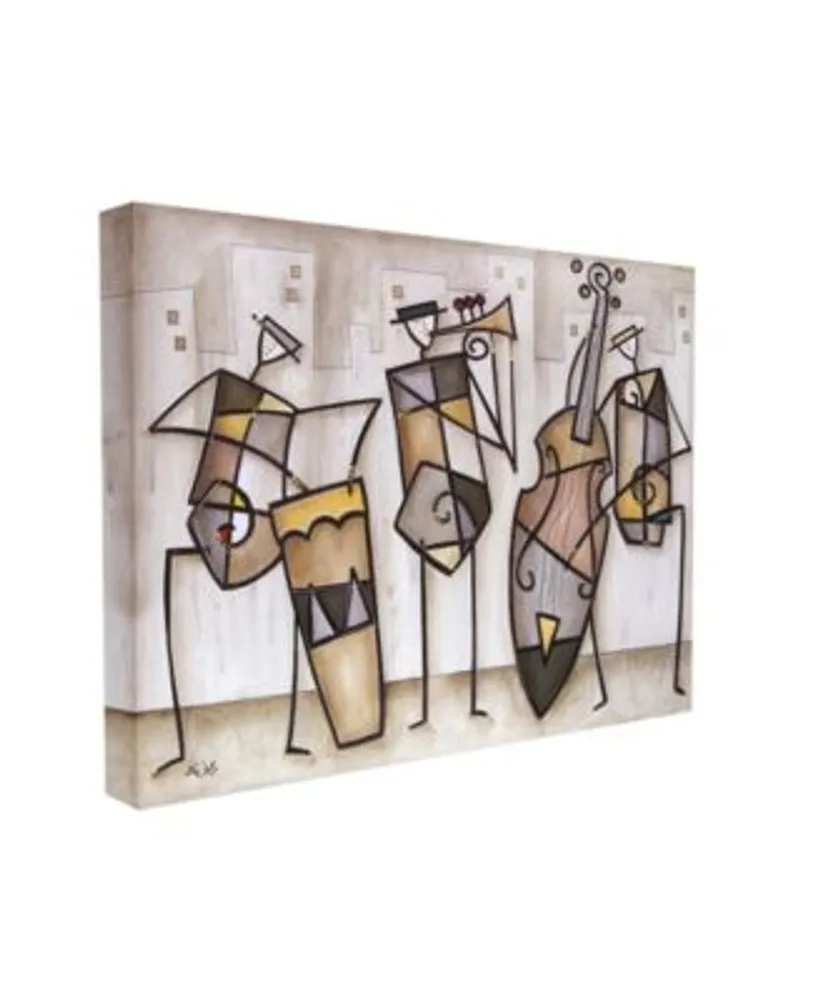 Stupell Industries Musical Trio Abstract Modern Painting Stretched Canvas Wall Art Collection By Eric Waugh