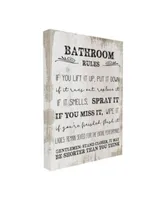 Stupell Industries Bathroom Rules Funny Word Wood Textu Design Stretched Canvas Wall Art Collection By Daphne Polselli