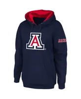 Women's Stadium Athletic Navy Arizona Wildcats Big Logo Pullover Hoodie