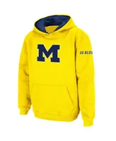 Big Boys Yellow Michigan Wolverines Logo Pullover Hoodie