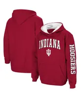 Big Boys Crimson Indiana Hoosiers 2-Hit Team Pullover Hoodie