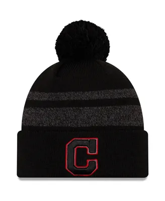 Men's Black Cleveland Indians Dispatch Cuffed Knit Hat with Pom