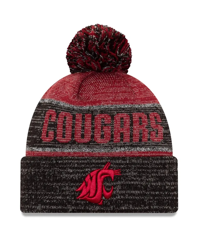 Men's Crimson Washington State Cougars Team Freeze Cuffed Knit Hat with Pom