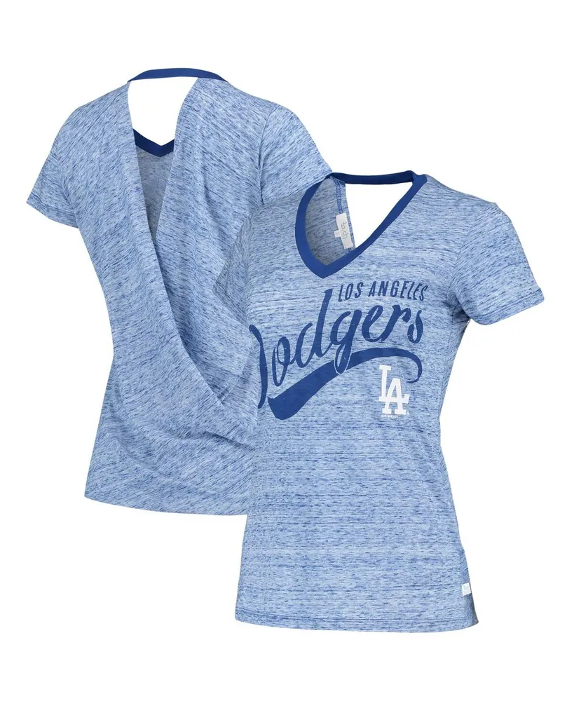 Women's Touch Royal Los Angeles Dodgers Halftime Back Wrap Top V