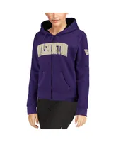 Women's Stadium Athletic Purple Washington Huskies Arched Name Full-Zip Sweatshirt