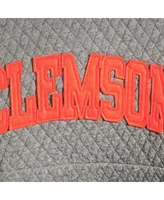 Women's Heathered Gray Clemson Tigers Moose Applique Quilted Crewneck Sweatshirt