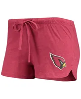 Women's Cardinal Arizona Cardinals Meter Knit Long Sleeve Raglan Top and Shorts Sleep Set