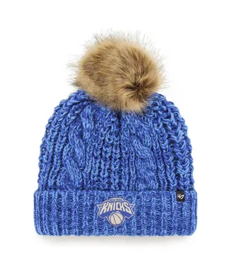 Women's Blue New York Knicks Meeko Cuffed Knit Hat with Pom