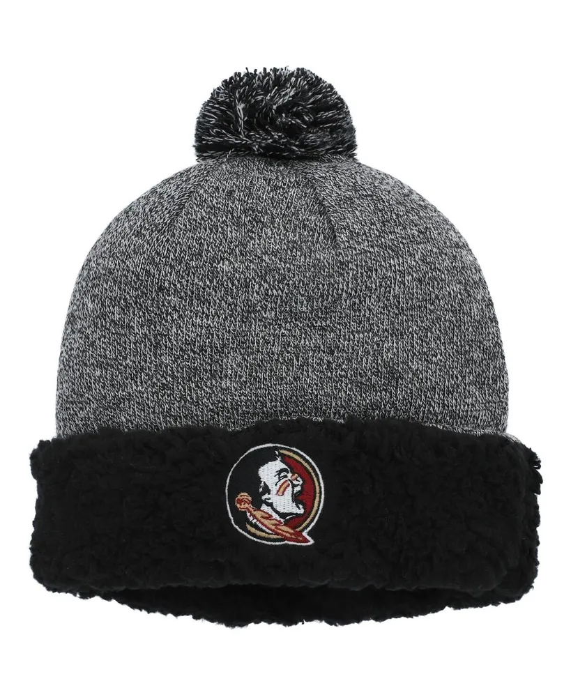 Women's Black Florida State Seminoles Snug Cuffed Knit Hat with Pom