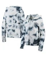 Women's Navy New York Yankees Tie-Dye Fleece Full-Zip Hoodie