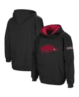 Big Boys Black Arkansas Razorbacks Logo Pullover Hoodie