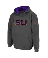 Big Boys Charcoal Lsu Tigers Logo Pullover Hoodie