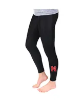 Women's Black Nebraska Huskers Fleece Leggings