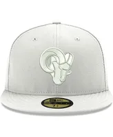 Men's Los Angeles Rams White on White Ram Head 59FIFTY Fitted Hat