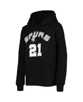 Big Boys Tim Duncan Black San Antonio Spurs Hardwood Classics Name and Number Pullover Hoodie