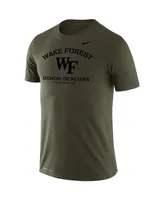 Men's Olive Wake Forest Demon Deacons Stencil Arch Performance T-shirt