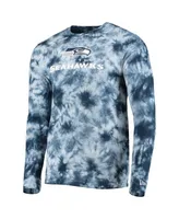 Men's College Navy Seattle Seahawks Tie-Dye Long Sleeve T-shirt