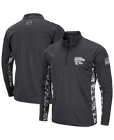 Men's Charcoal Kansas State Wildcats Oht Military-Inspired Appreciation Digi Camo Quarter-Zip Jacket