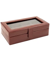 Bey-Berk Leather 12-Piece Cufflinks Box