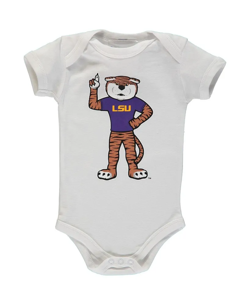 Infant Boys and Girls White Lsu Tigers Big Logo Bodysuit