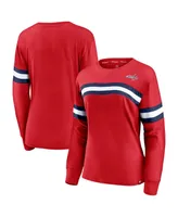 Women's Fanatics Red Washington Capitals Block Party Primary Logo Fashion Long Sleeve T-shirt