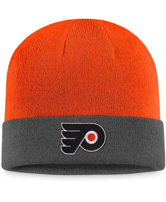 Men's Fanatics Charcoal and Orange Philadelphia Flyers Team Cuffed Knit Hat