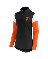 Women's Fanatics Black and Orange San Francisco Giants Authentic Fleece Quarter-Zip Jacket