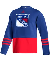 Men's Adidas Royal New York Rangers Logo Aeroready Pullover Sweater