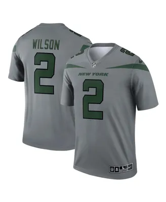 Men's Nike Zach Wilson Gray New York Jets Inverted Legend Jersey